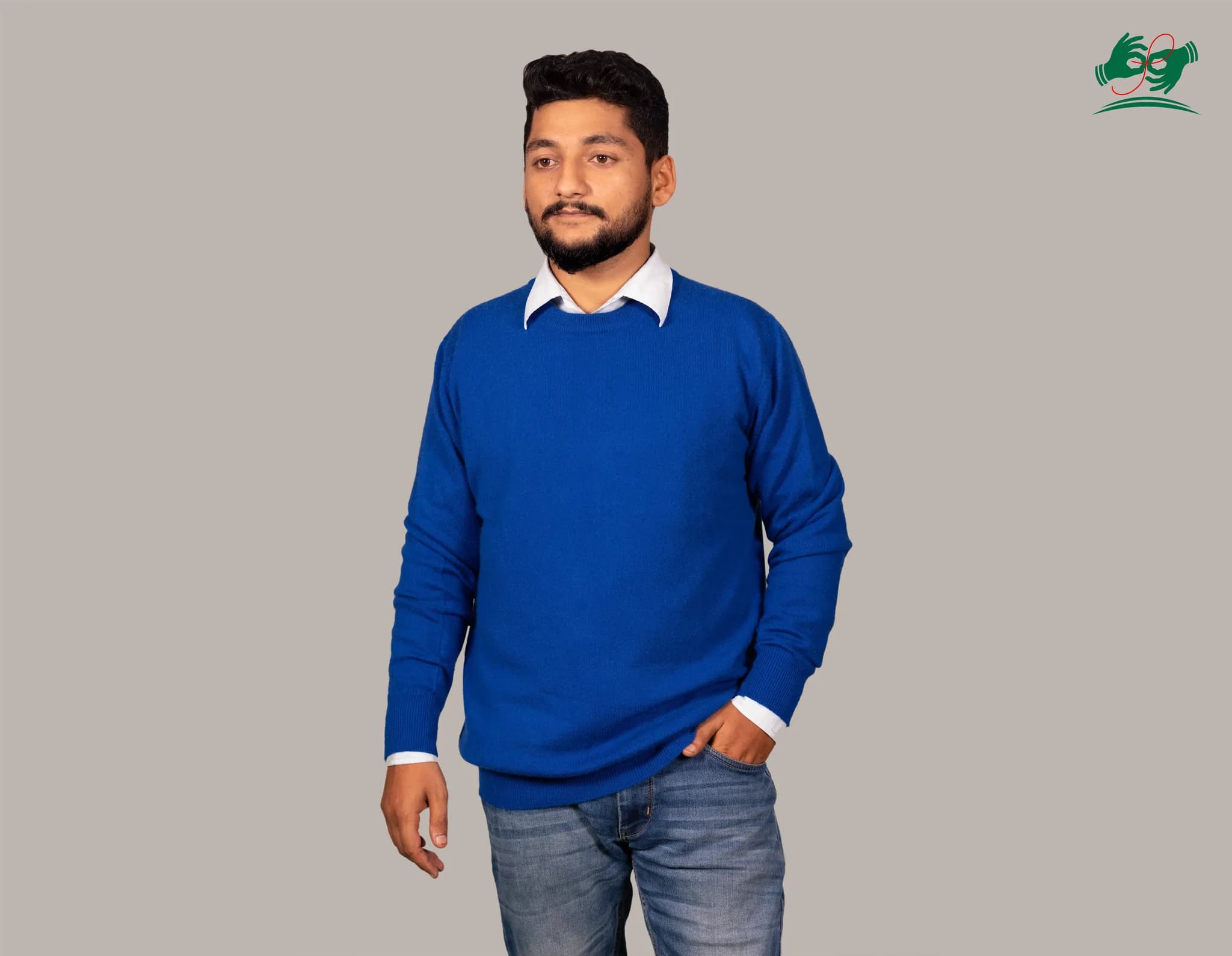 Men's cashmere sweater in Blue